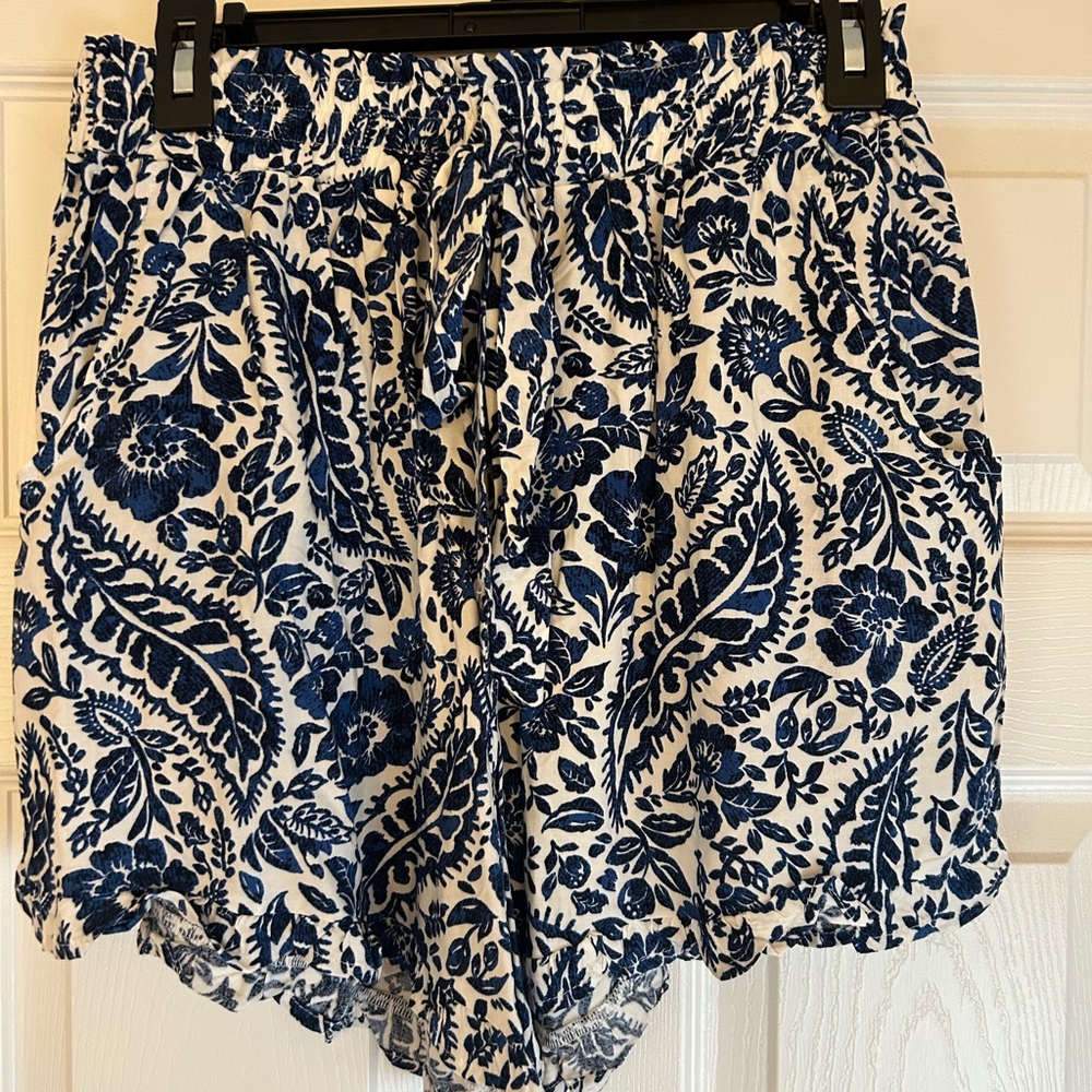 Francesca's Collections Blue and White Floral Shorts